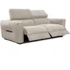 COURTOIS LAVILLE Canapé droit 3 places avec 2 relax électriques tissu beige - CALVERA