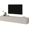 SELSEY Meuble TV - VELDIO -175 cm - couleur gris-beige avec façade fraisée