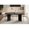 SELSEY Table à manger aspect frêne, nuances de gris et de noir 204x90 cm