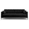 Micadoni Home Canapé 4 places en tissu structurel noir