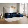 Milo Casa - Canapé Modulable Droit en Velours Tropea 4 Places bleu roi...