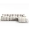 Milo Casa - Canapé Modulable Droit en Velours Tropea 4 Places beige cl...