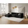 Milo Casa - Canapé Modulable Gauche en Velours Tropea 4 Places noir - ...