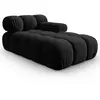 Milo Casa - Méridienne en Velours Droite Tropea noire - 157x97x62 cm T...