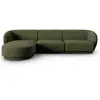 CXL by Christian Lacroix Canapé d'angle gauche modulable 4 places en tissu chenille vert chiné
