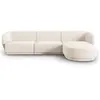 CXL by Christian Lacroix Canapé d'angle droit modulable 4 places en tissu chenille beige clair