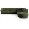 CXL by Christian Lacroix Canapé d'angle droit 5 places en tissu chenille vert chiné