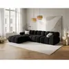 Milo Casa - Canapé Modulaire Velours Tropea 4 Places noir - 282x188x63...