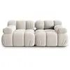 Milo Casa - Canapé Modulable Velours Tropea 2 Places beige clair - 188...
