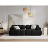 Milo Casa - Canapé Modulable Velours Tropea 2 Places noir - 188x94x63 ...