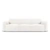 Micadoni Home Canapé 3 places en tissu bouclé blanc