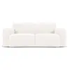 Micadoni Home Canapé 2 places en tissu bouclé blanc