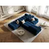 Milo Casa - Chauffeuse Droit Velours Tropea 4 Places bleu roi - 282x94...