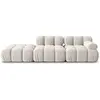 Milo Casa - Chauffeuse Gauche Velours Tropea 4 Places beige clair - 28...
