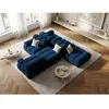 Milo Casa - Chauffeuse Gauche Velours Tropea 4 Places bleu roi - 282x9...