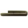 Micadoni Home Canapé gauche 4 places en tissu velours vert