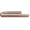Micadoni Home Canapé droit 4 places en tissu velours cappuccino