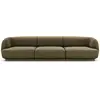 Micadoni Home Canapé 3 places en tissu velours vert