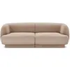 Micadoni Home Canapé 2 places en tissu velours cappuccino
