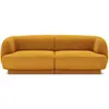 Micadoni Home Canapé 2 places en tissu velours jaune