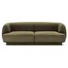 Micadoni Home Canapé 2 places en tissu velours vert