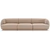 Micadoni Home Canapé 3 places en tissu velours cappuccino