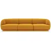 Micadoni Home Canapé 3 places en tissu velours jaune