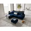 Mazzini Sofas - Canapé d'angle droit velours Venus 4 places Bleu Roi -...