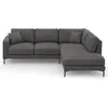 Mazzini Sofas - Canapé d'angle Droit Venus 5 Places gris foncé - 254x1...
