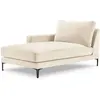 Mazzini Sofas - Méridienne Velours Gauche Venus beige clair - 160x104x...