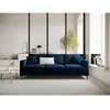 Mazzini Sofas - Canapé velours Venus 3 places Bleu Roi - 220x92x90 cm ...