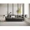 Mazzini Sofas - Canapé velours Venus 3 places Gris Clair - 220x92x90 O...