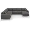 Mazzini Sofas - Canapé Panoramique gauche Venus 6 Places gris foncé - ...