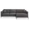 Mazzini Sofas - Canapé d'angle Droit Venus 4 Places gris foncé - 248x1...