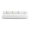 Micadoni Home Canapé 4 places en tissu bouclé ivoire