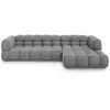 Canapé d'angle droit modulable "Sky" 4 places en velours gris clair