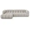 Canapé d'angle gauche modulable "Sky" 4 places en velours beige clair
