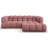 COSMOPOLITAN DESIGN Canapé d'angle droit modulable "Sky" 3 places en velours saumon TU
