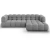 Canapé d'angle droit modulable "Sky" 4 places en velours gris clair