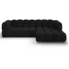 Canapé d'angle droit modulable "Sky" 4 places en velours noir