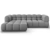 Canapé d'angle gauche modulable "Sky" 3 places en velours gris clair