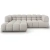 Canapé d'angle gauche modulable "Sky" 3 places en velours beige clair