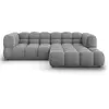 Canapé d'angle droit modulable "Sky" 3 places en velours gris clair