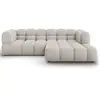 Canapé d'angle droit modulable "Sky" 3 places en velours beige clair