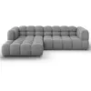 Canapé d'angle gauche modulable "Sky" 4 places en velours gris clair