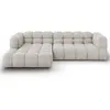 Canapé d'angle gauche modulable "Sky" 4 places en velours beige clair