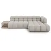 Canapé d'angle droit modulable "Sky" 4 places en velours beige clair