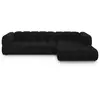 Canapé d'angle droit modulable "Sky" 4 places en velours noir