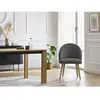 Lot de chaises LALIE tissu velours côtelé et pieds scandinaves bois gr...