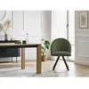 Lot de chaises LALIE tissu velours côtelé et pieds étoile vert   BOBOCHIC